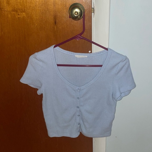 Elodie Tops - Medium Elodie baby blue crop top